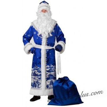 Карнавальный костюм Дед Мороз синий